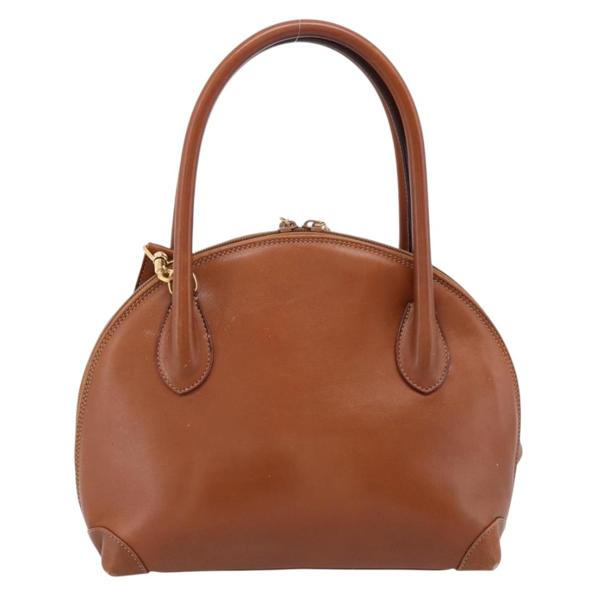 GUCCI Bamboo Hand Bag Leather 2way Brown Gold Tone 000 2865 0272 Auth 202817