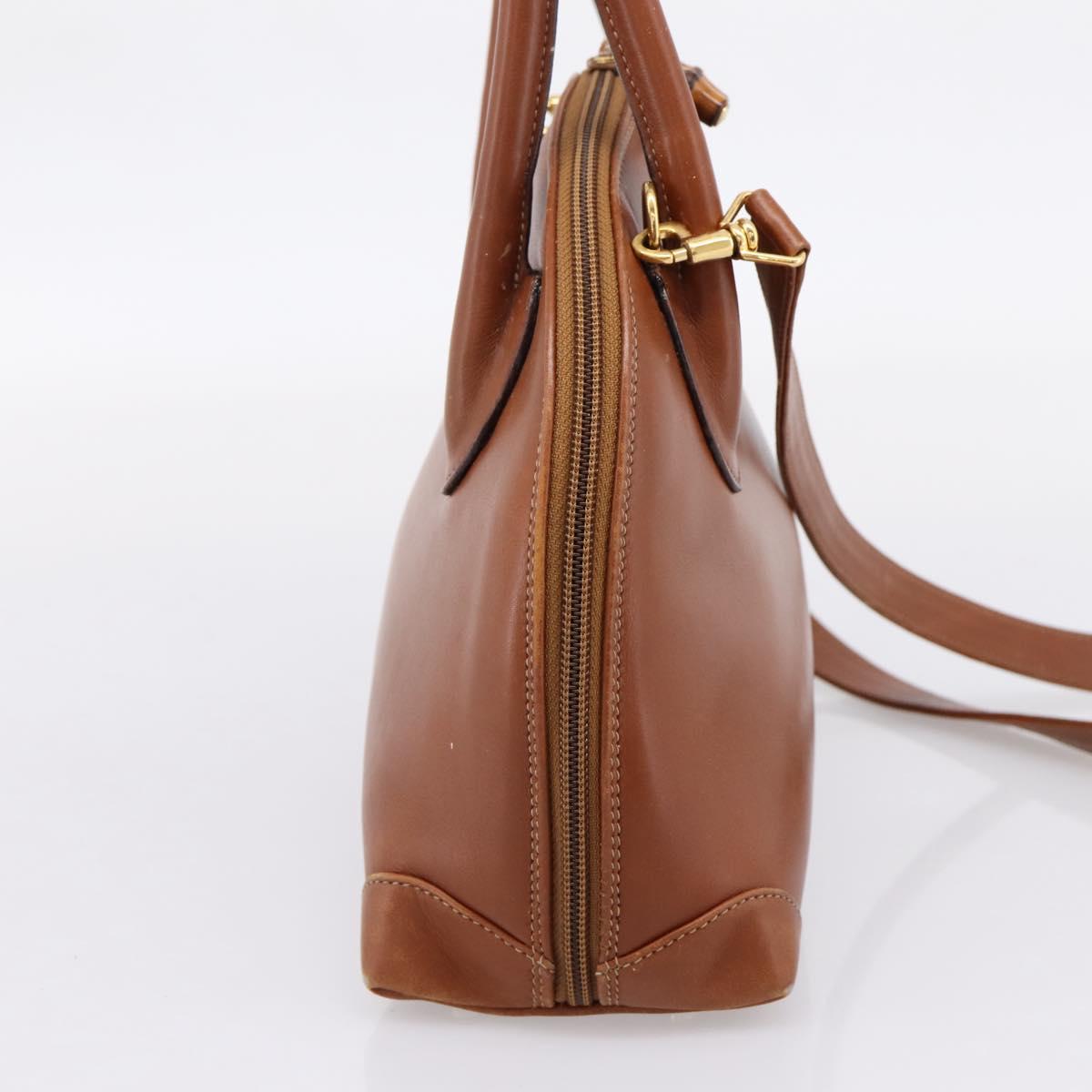 GUCCI Bamboo Hand Bag Leather 2way Brown Gold Tone 000 2865 0272 Auth 202817