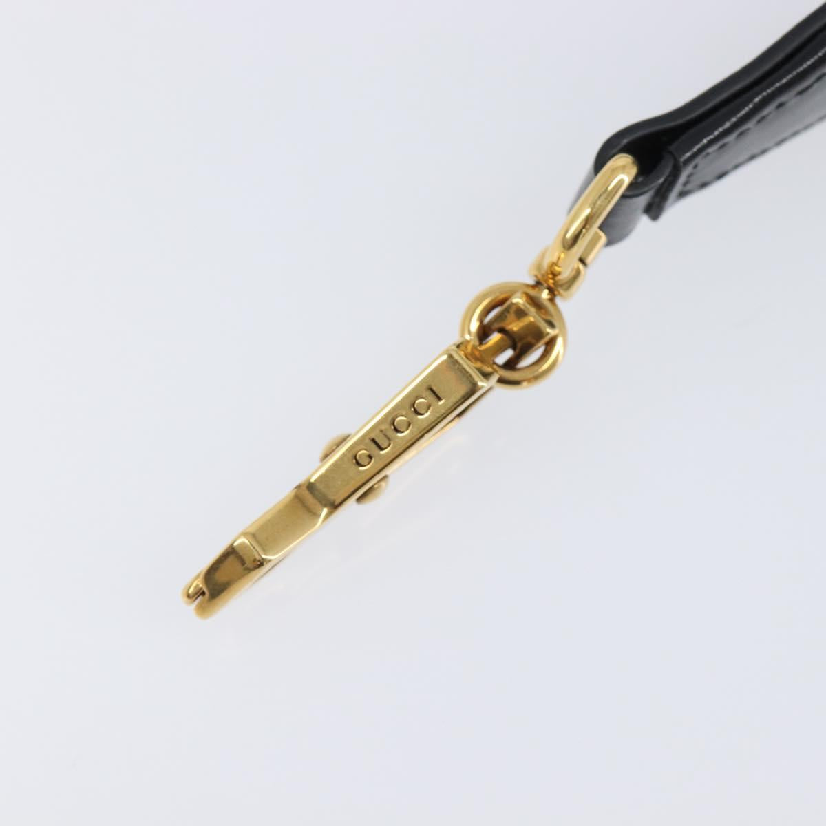 GUCCI Shoulder Strap Leather Purple Black Auth 202818V