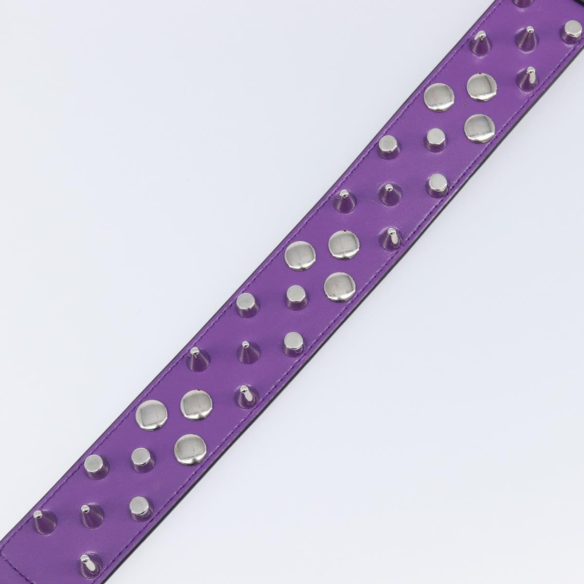 GUCCI Shoulder Strap Leather Purple Black Auth 202818V