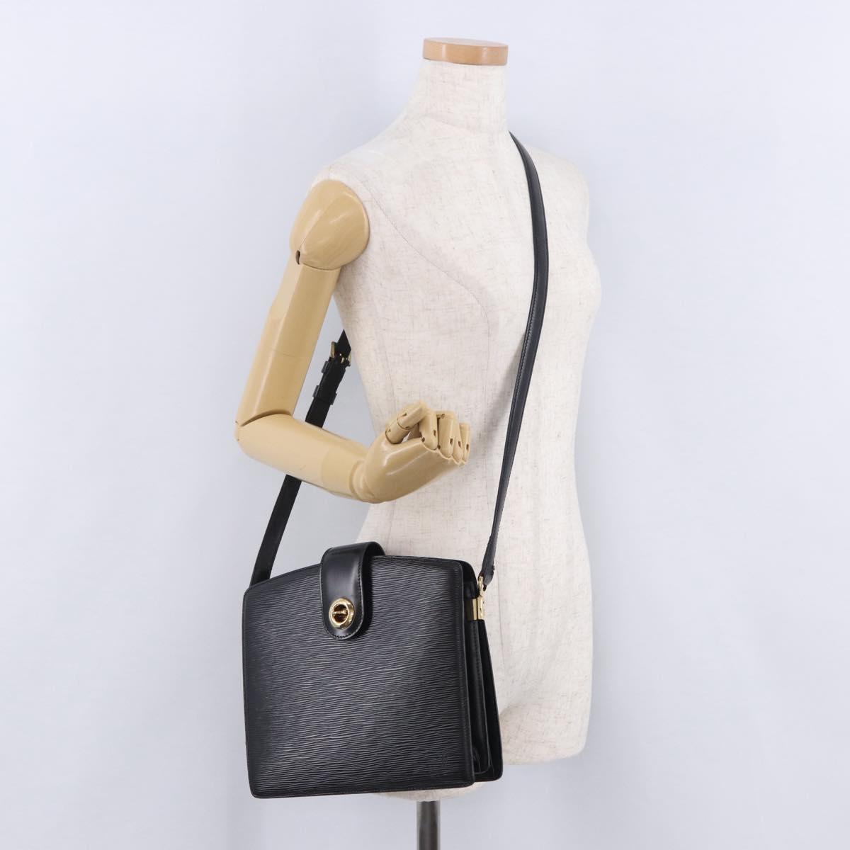 LOUIS VUITTON Epi Capuchin Shoulder Bag Black M52342 LV Auth 202821