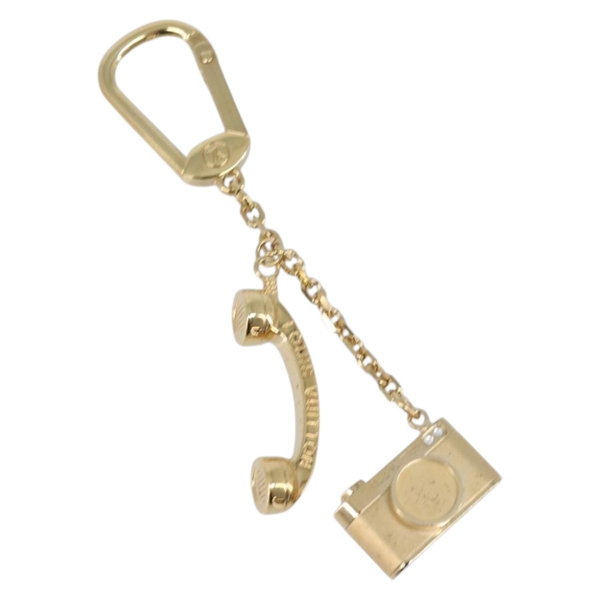 LOUIS VUITTON Porte Cles Hollywood Charm Metal Gold Tone M65382 LV Auth 202823A