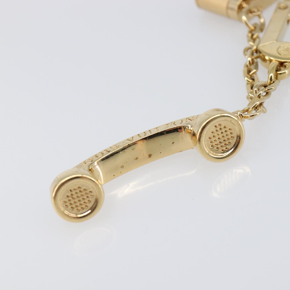 LOUIS VUITTON Porte Cles Hollywood Charm Metal Gold Tone M65382 LV Auth 202823A