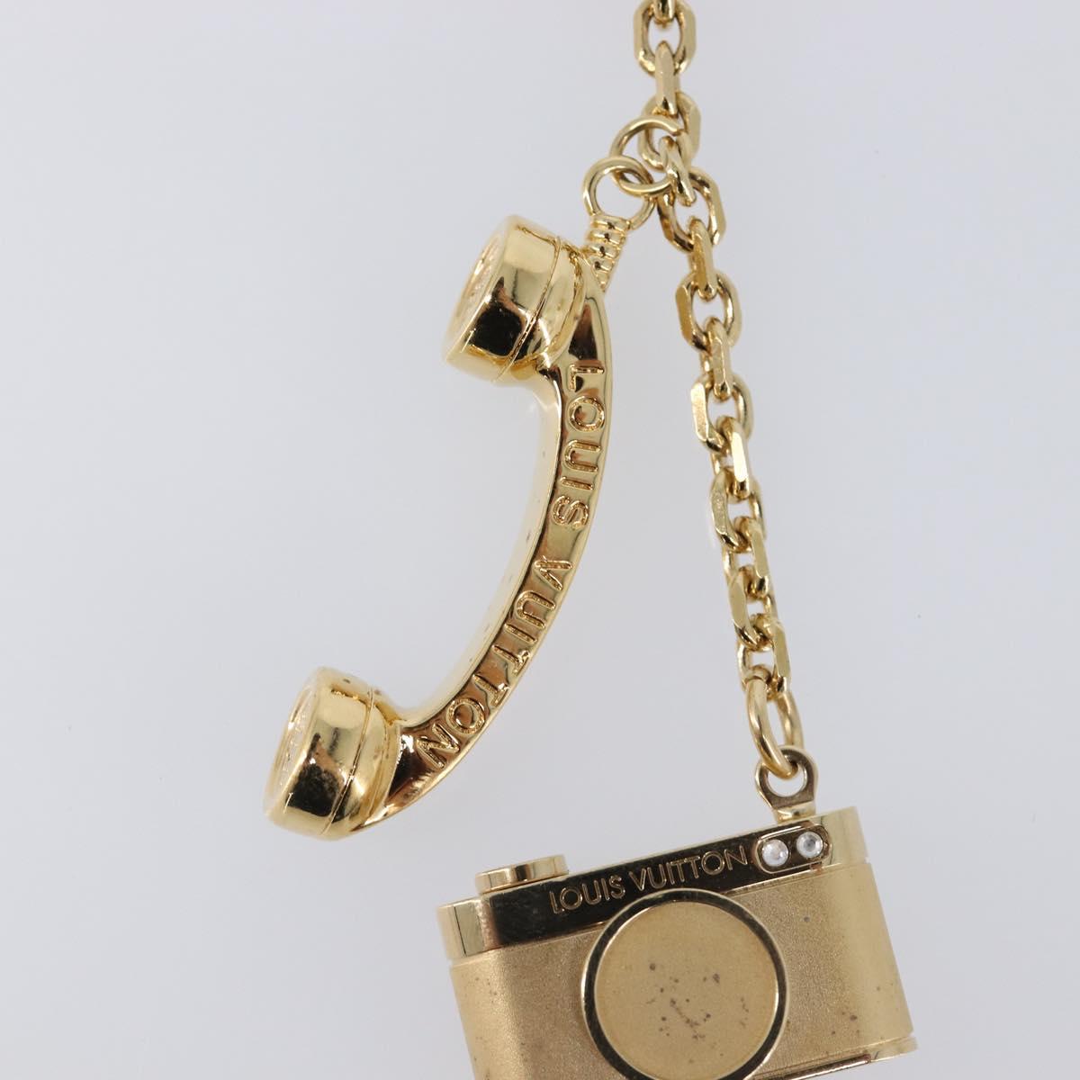 LOUIS VUITTON Porte Cles Hollywood Charm Metal Gold Tone M65382 LV Auth 202823A