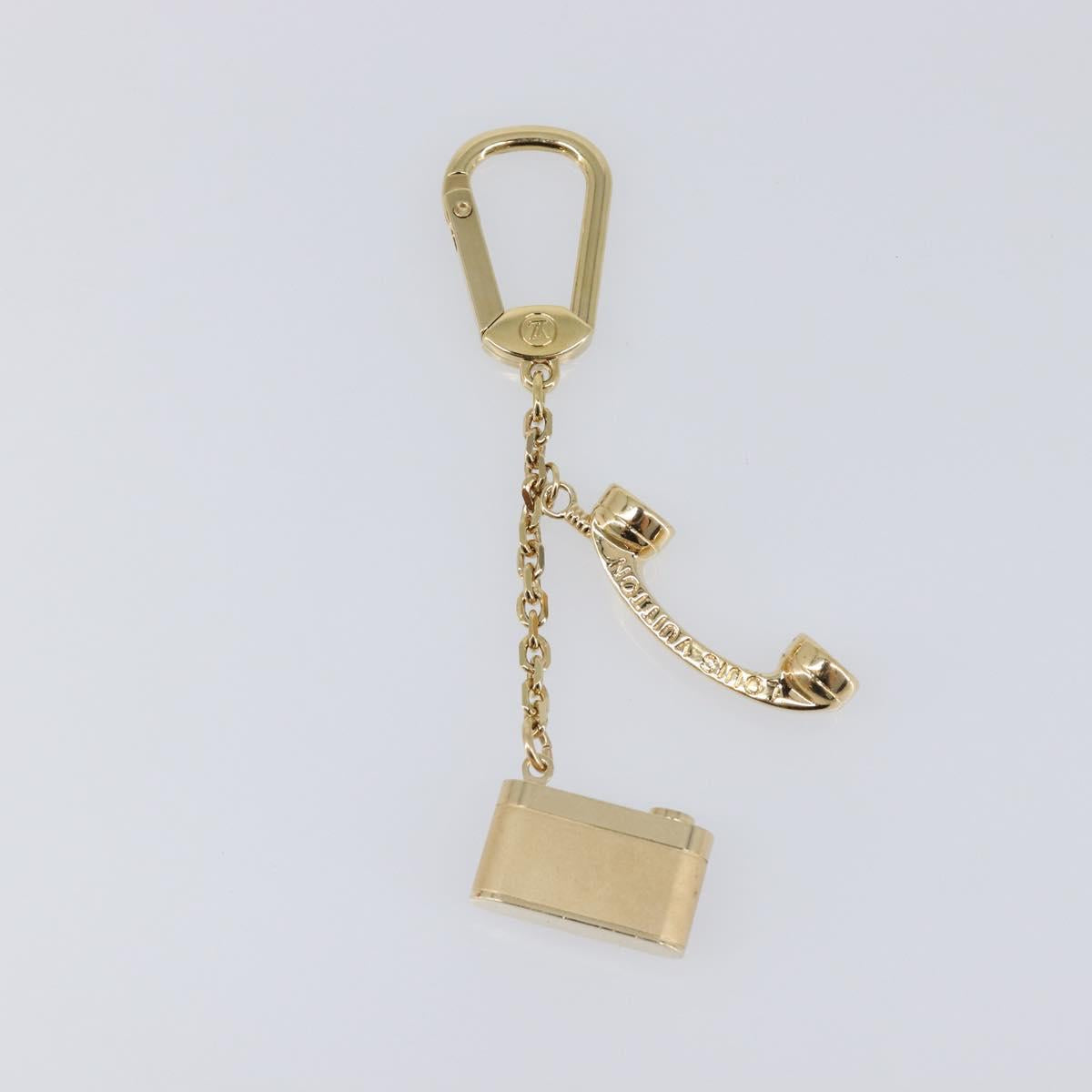 LOUIS VUITTON Porte Cles Hollywood Charm Metal Gold Tone M65382 LV Auth 202823A