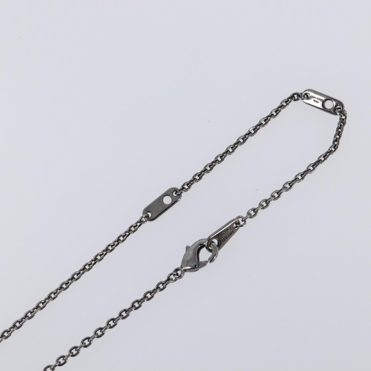 LOUIS VUITTON Pendant Vivienne Necklace Metal Black Silver M00831 Auth 202825M