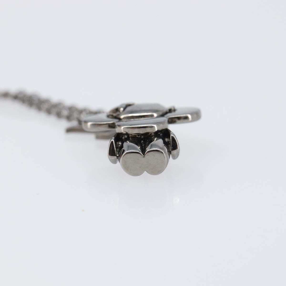 LOUIS VUITTON Pendant Vivienne Necklace Metal Black Silver M00831 Auth 202825M