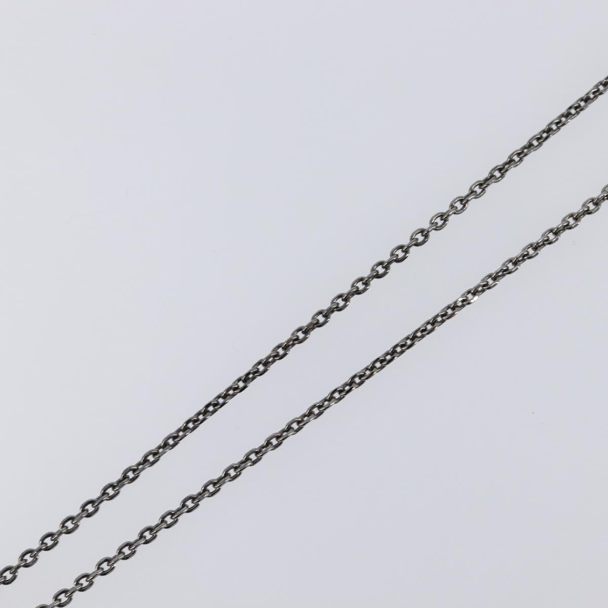 LOUIS VUITTON Pendant Vivienne Necklace Metal Black Silver M00831 Auth 202825M
