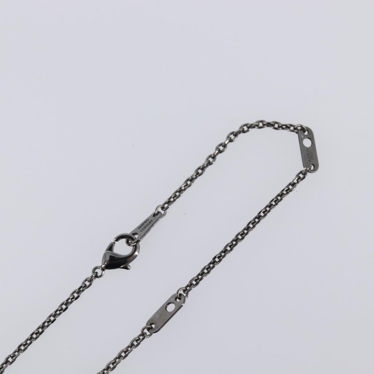 LOUIS VUITTON Pendant Vivienne Necklace Metal Black Silver M00831 Auth 202825M