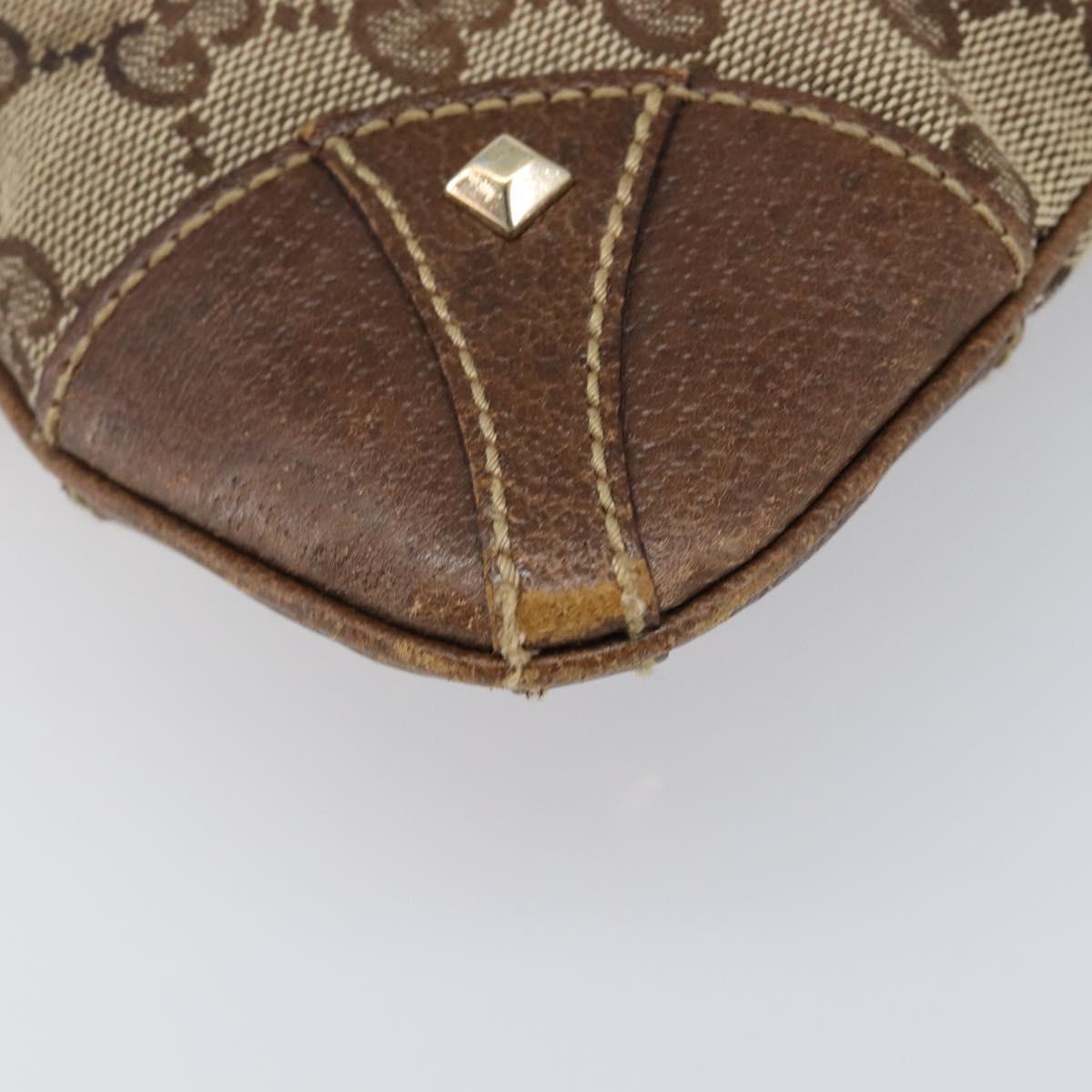 GUCCI GG Canvas Shoulder Bag Beige Gold Tone 120893 Auth 202831