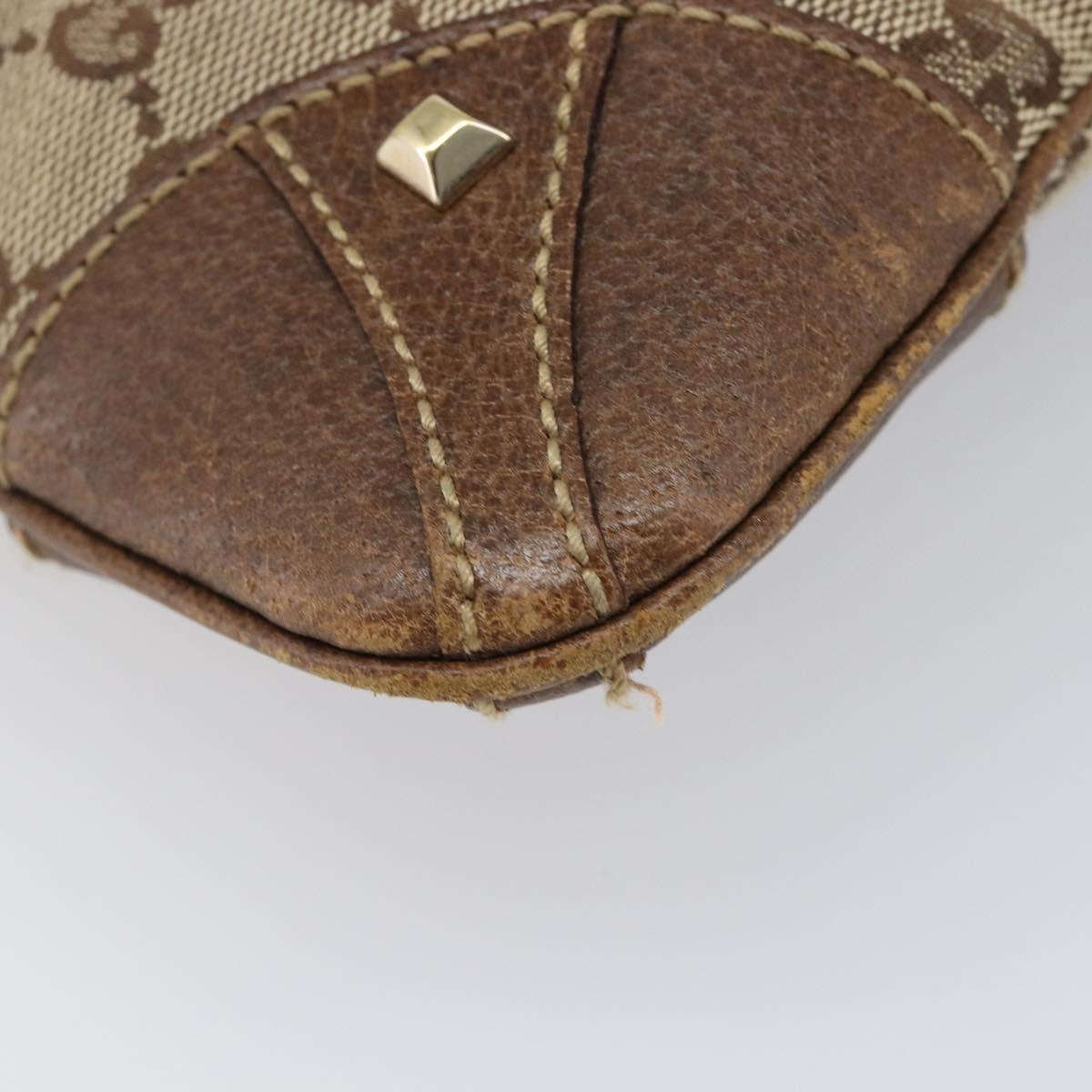 GUCCI GG Canvas Shoulder Bag Beige Gold Tone 120893 Auth 202831