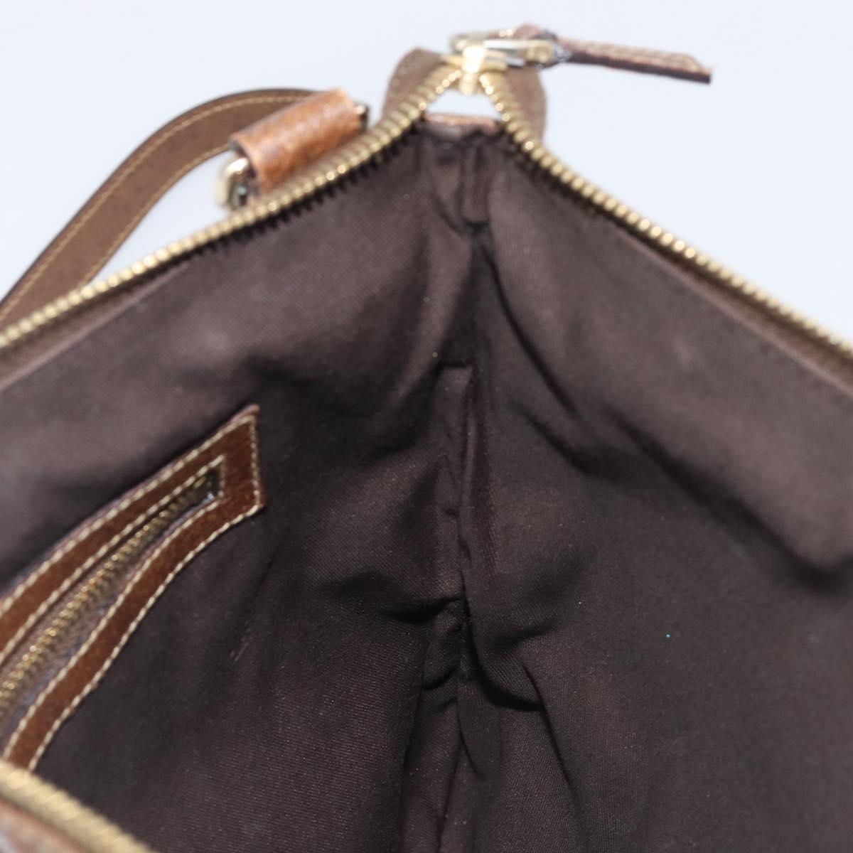 GUCCI GG Canvas Shoulder Bag Beige Gold Tone 120893 Auth 202831