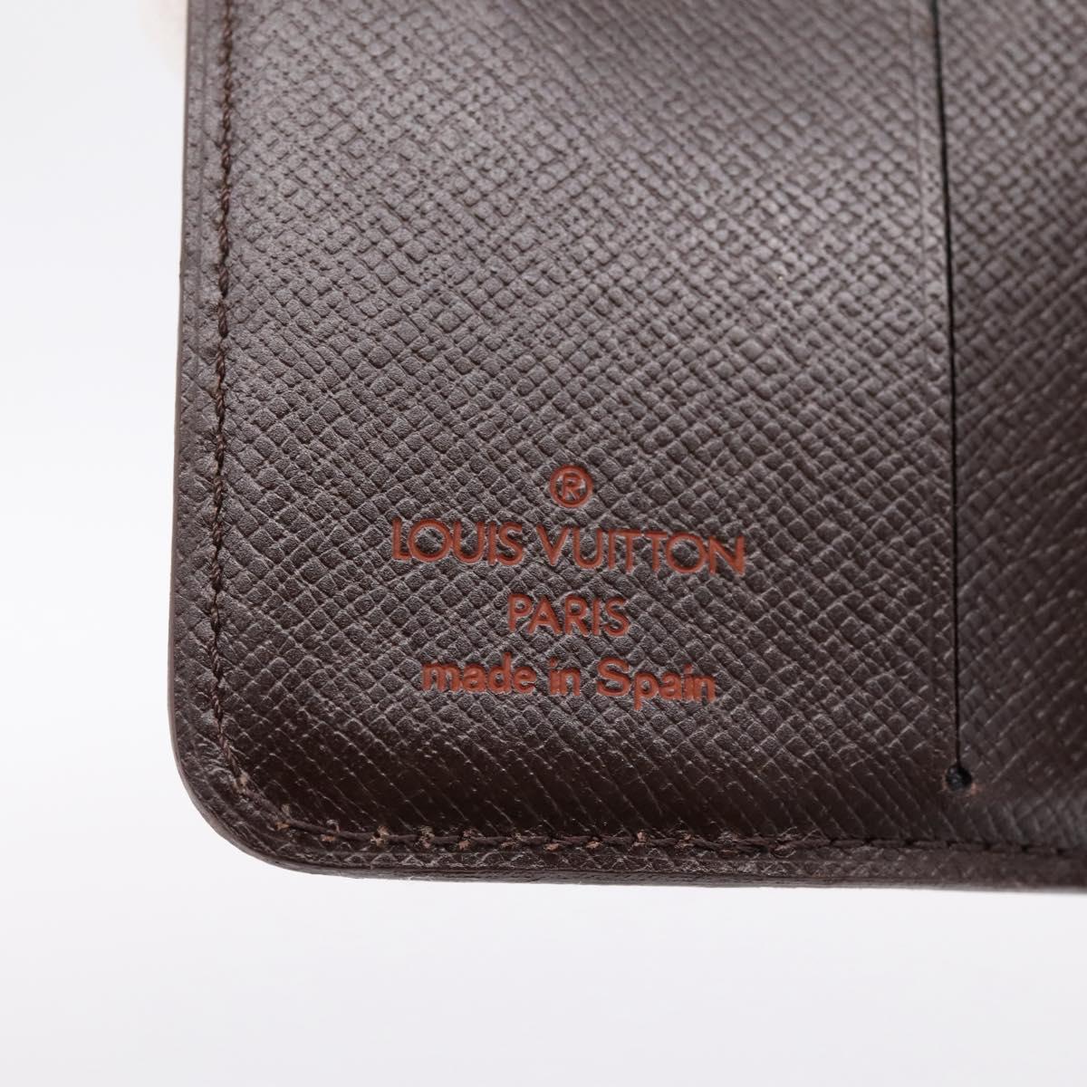 LOUIS VUITTON Damier Ebene Compact Zip Bifold Wallet N61668 LV Auth 202835