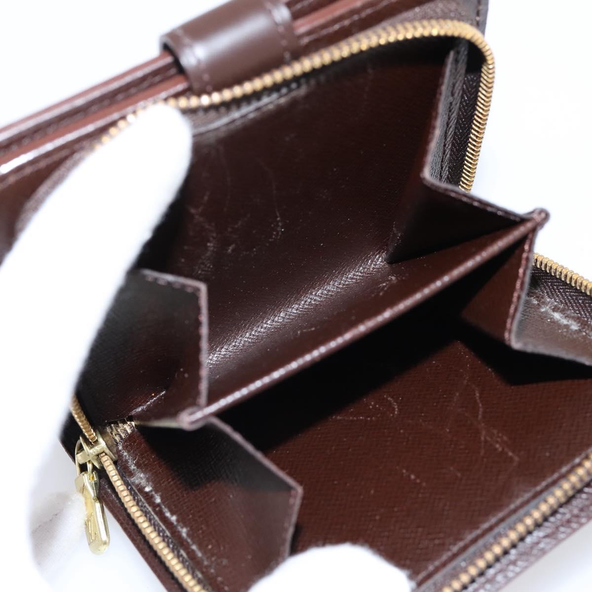 LOUIS VUITTON Damier Ebene Compact Zip Bifold Wallet N61668 LV Auth 202835