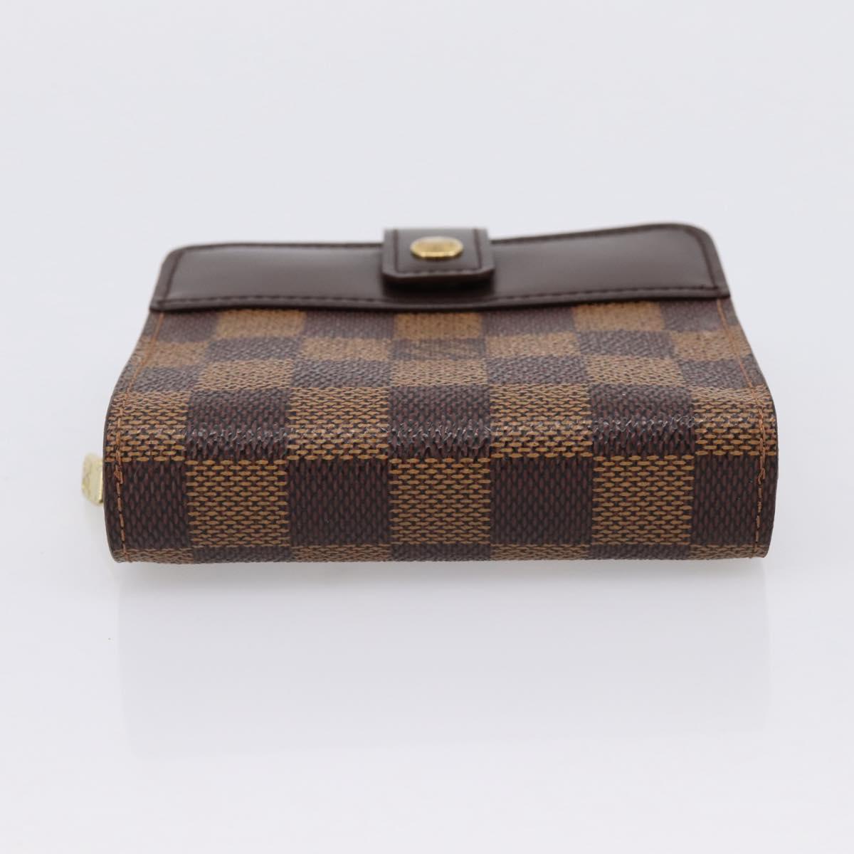 LOUIS VUITTON Damier Ebene Compact Zip Bifold Wallet N61668 LV Auth 202835