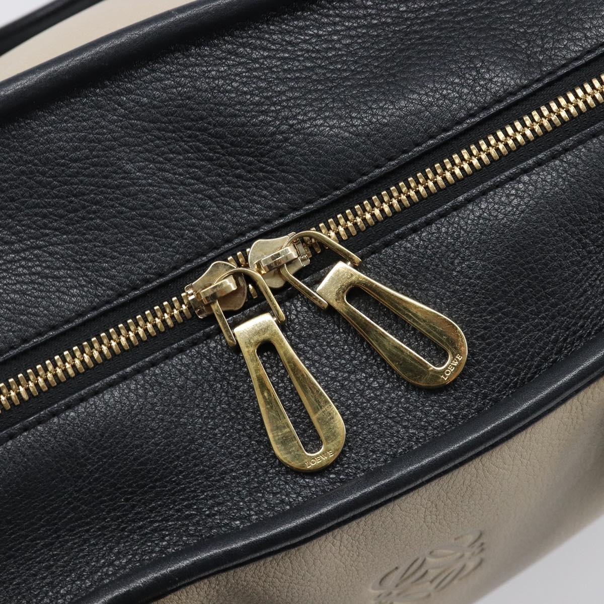 LOEWE Amazona 36 Hand Bag Leather Ivory Gold Tone Auth 202837