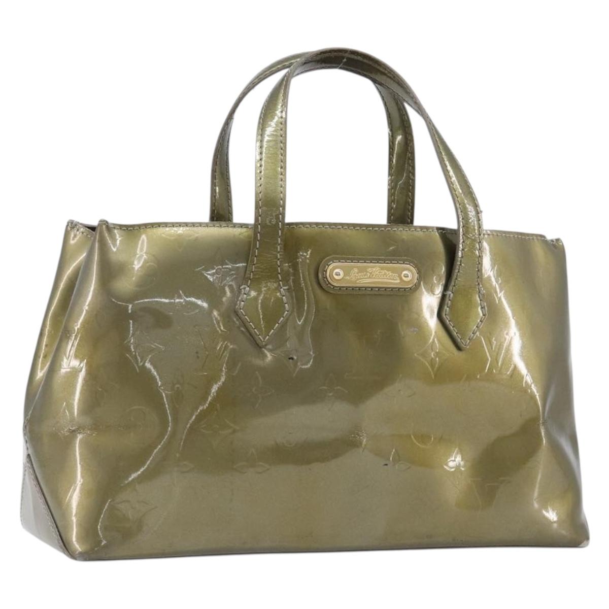 LOUIS VUITTON Monogram Vernis Wilshire PM Hand Bag Veil bronze LV Auth 202838