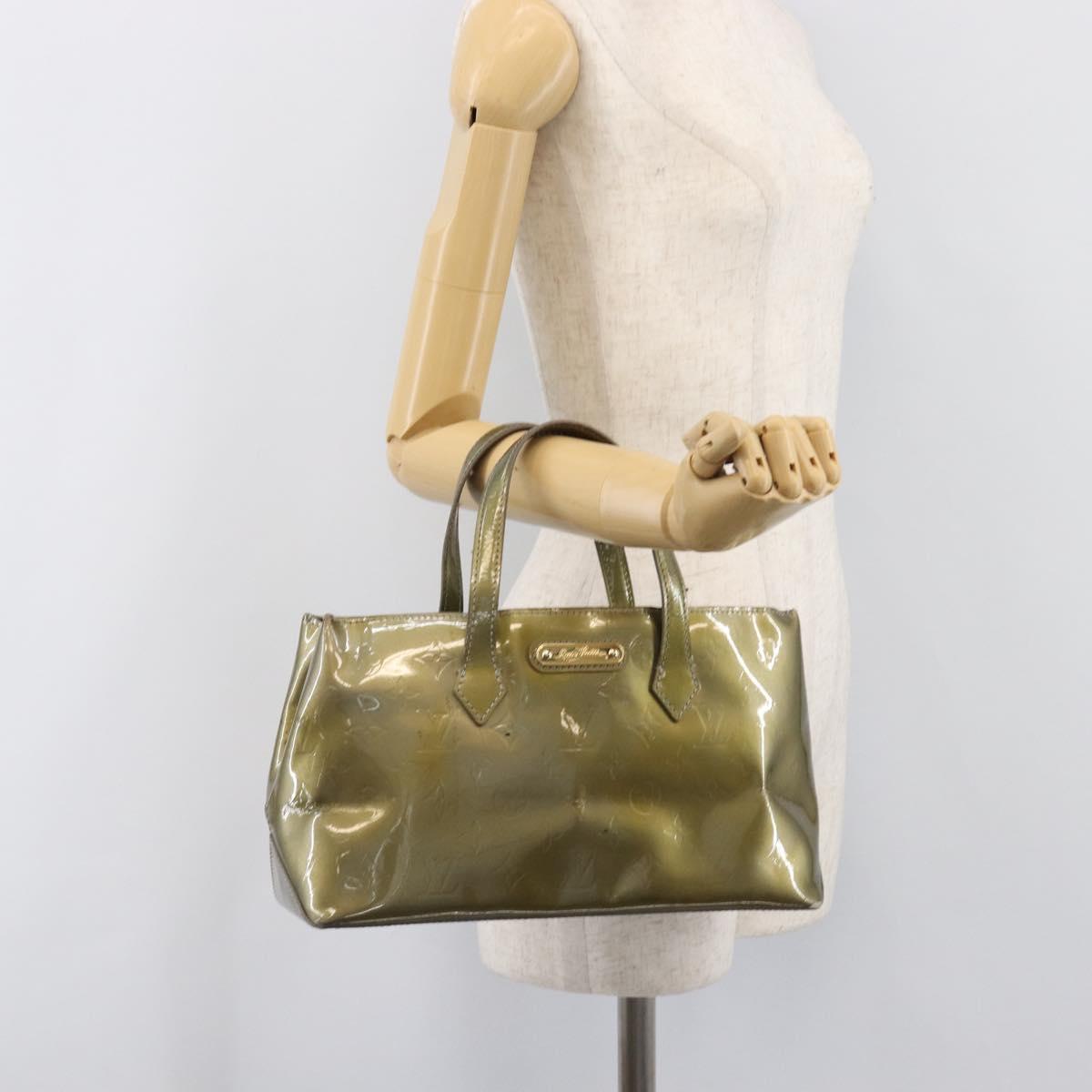 LOUIS VUITTON Monogram Vernis Wilshire PM Hand Bag Veil bronze LV Auth 202838