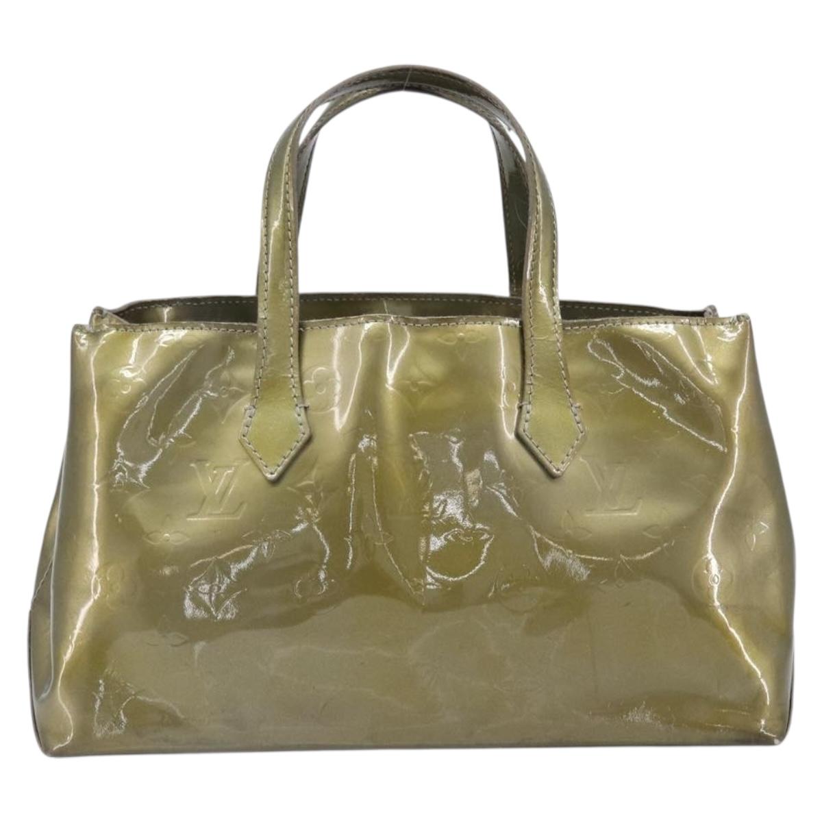 LOUIS VUITTON Monogram Vernis Wilshire PM Hand Bag Veil bronze LV Auth 202838
