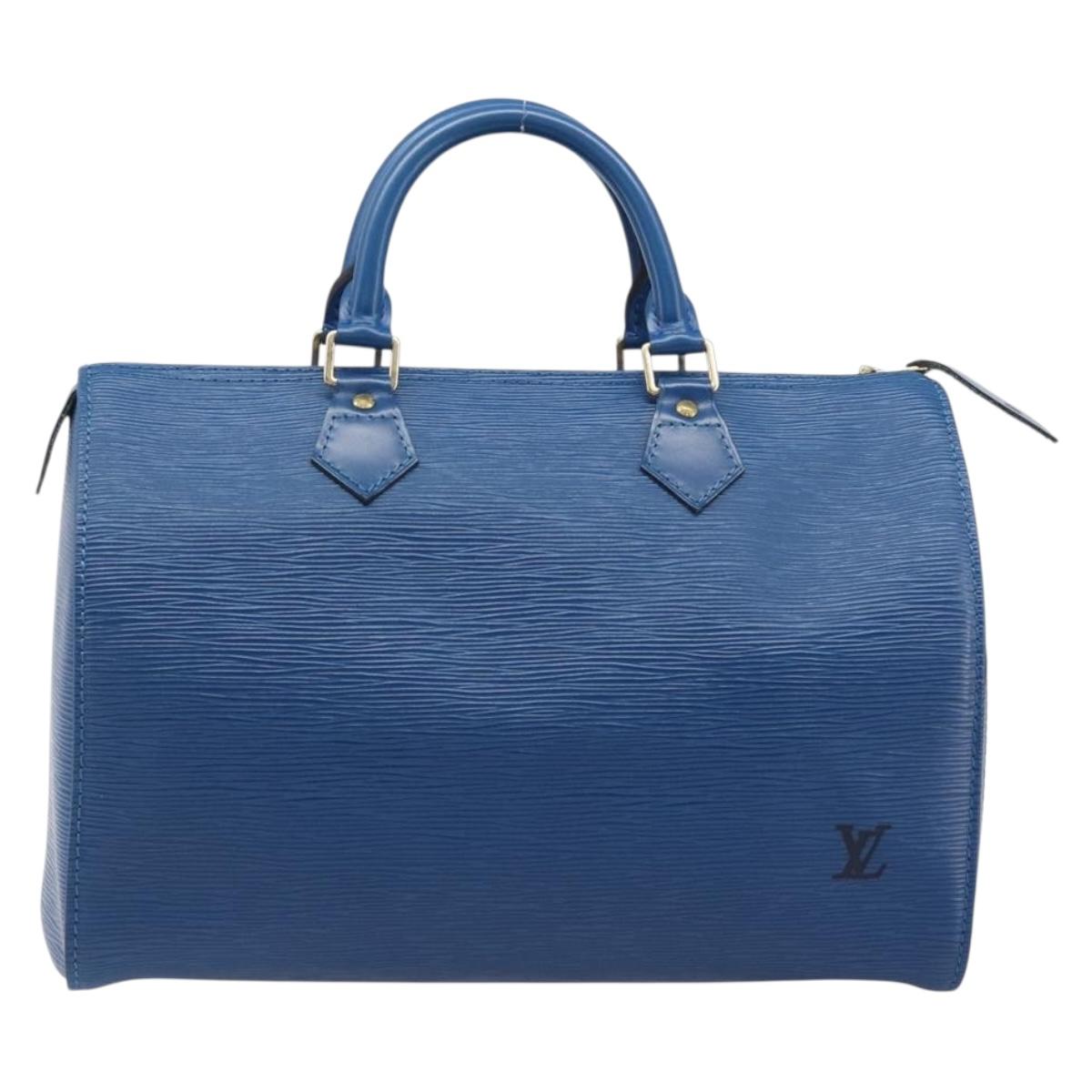 LOUIS VUITTON Epi Speedy 30 Hand Bag Toledo Blue M43005 LV Auth 202839V