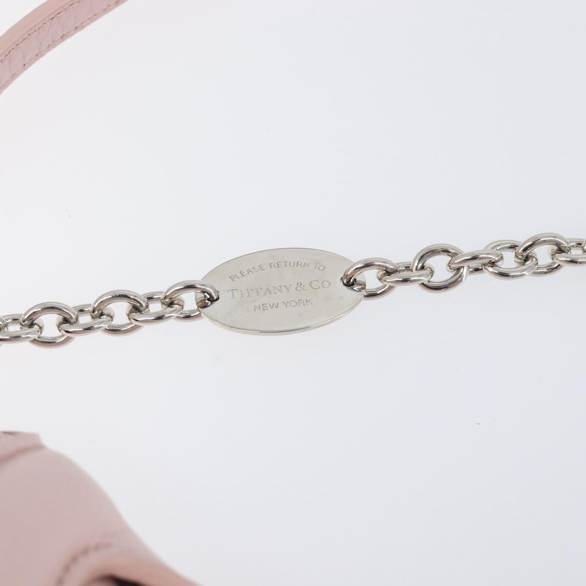 TIFFANY&Co. Return to Chain Shoulder Bag Leather 2way Pink Silver Auth 202840A