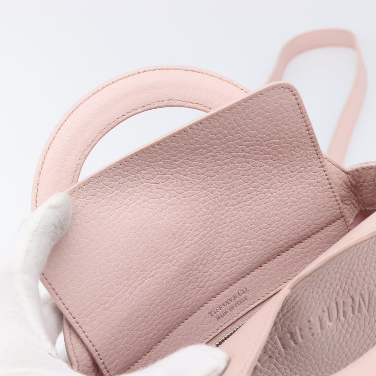 TIFFANY&Co. Return to Chain Shoulder Bag Leather 2way Pink Silver Auth 202840A