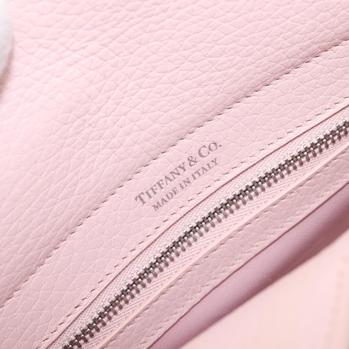 TIFFANY&Co. Return to Chain Shoulder Bag Leather 2way Pink Silver Auth 202840A