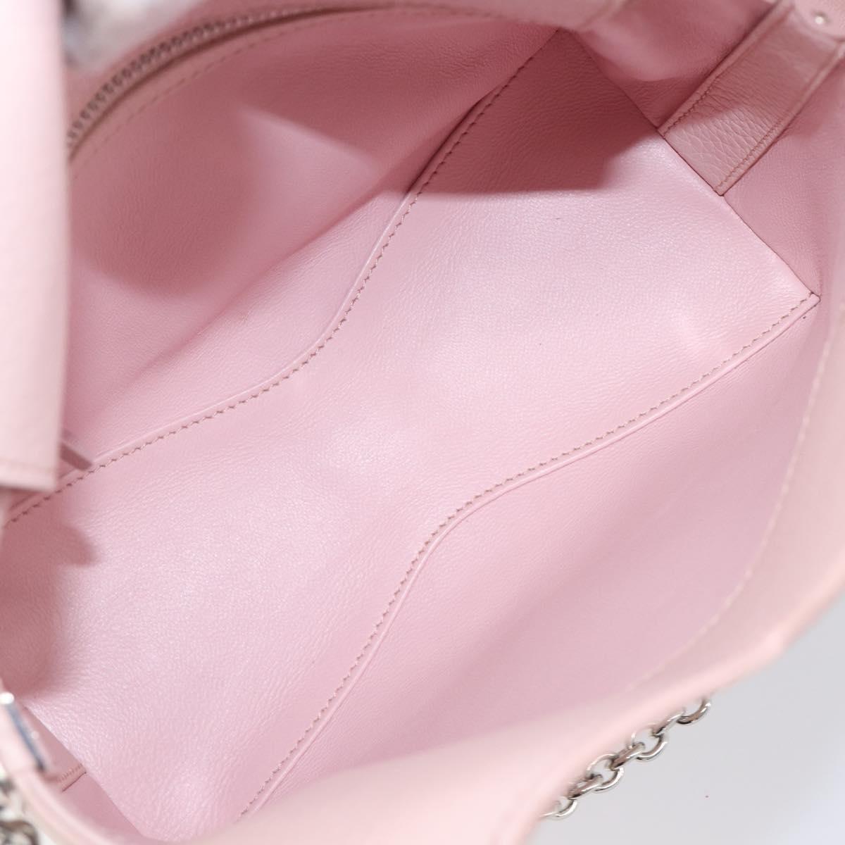 TIFFANY&Co. Return to Chain Shoulder Bag Leather 2way Pink Silver Auth 202840A