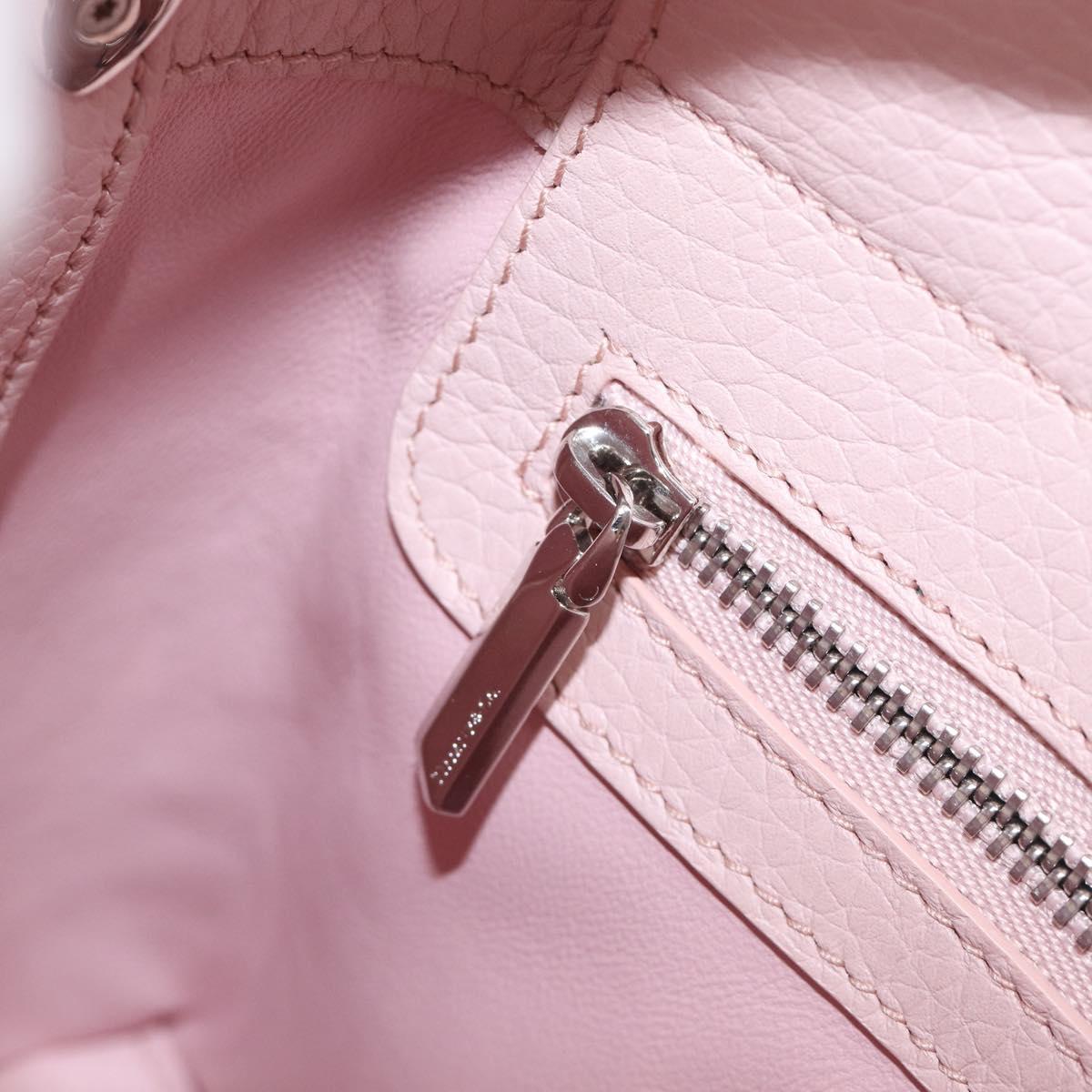 TIFFANY&Co. Return to Chain Shoulder Bag Leather 2way Pink Silver Auth 202840A