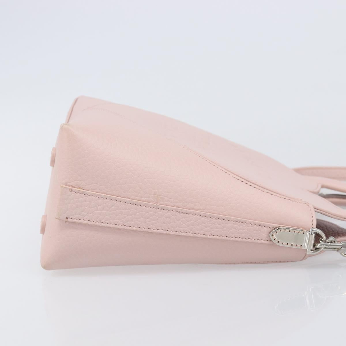 TIFFANY&Co. Return to Chain Shoulder Bag Leather 2way Pink Silver Auth 202840A