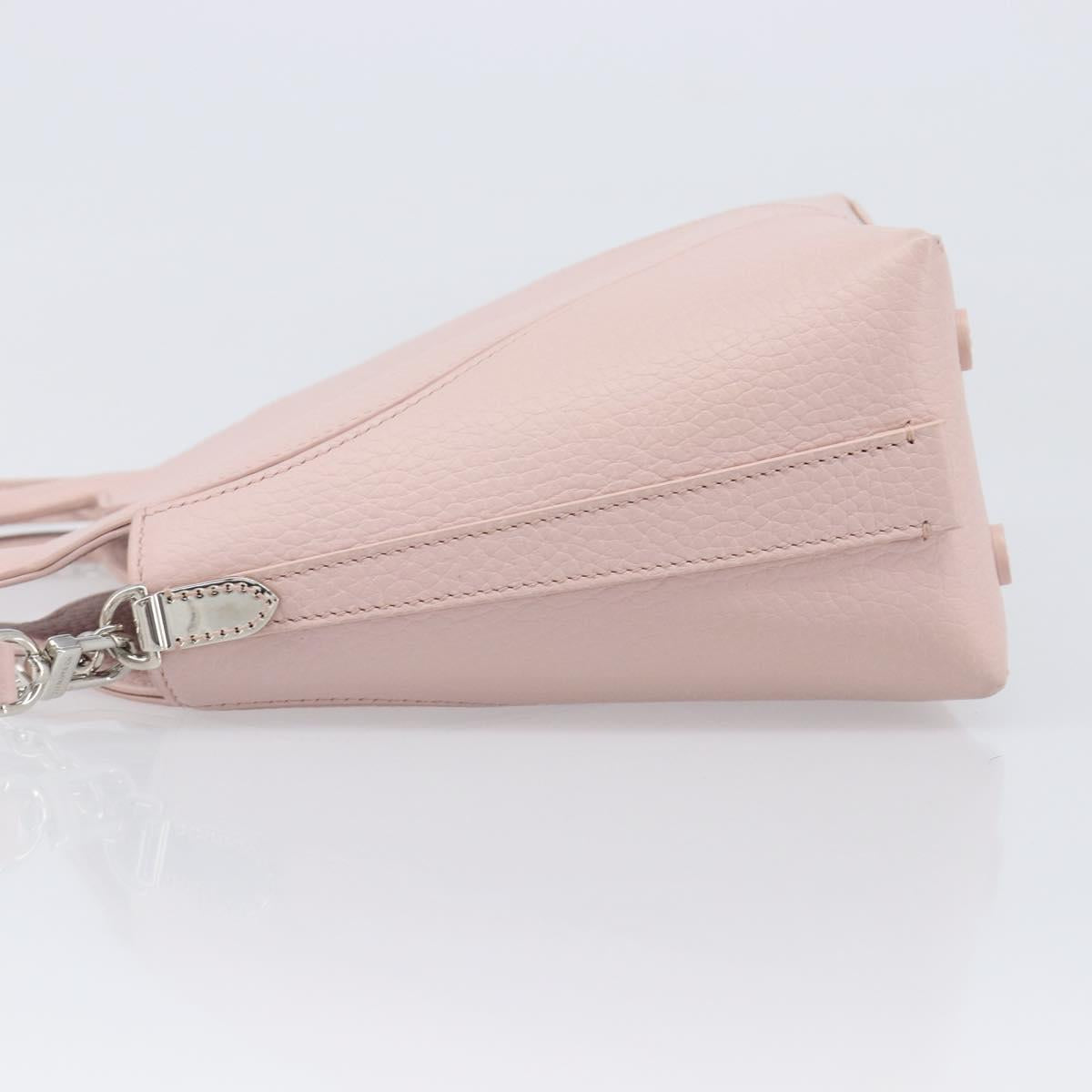 TIFFANY&Co. Return to Chain Shoulder Bag Leather 2way Pink Silver Auth 202840A