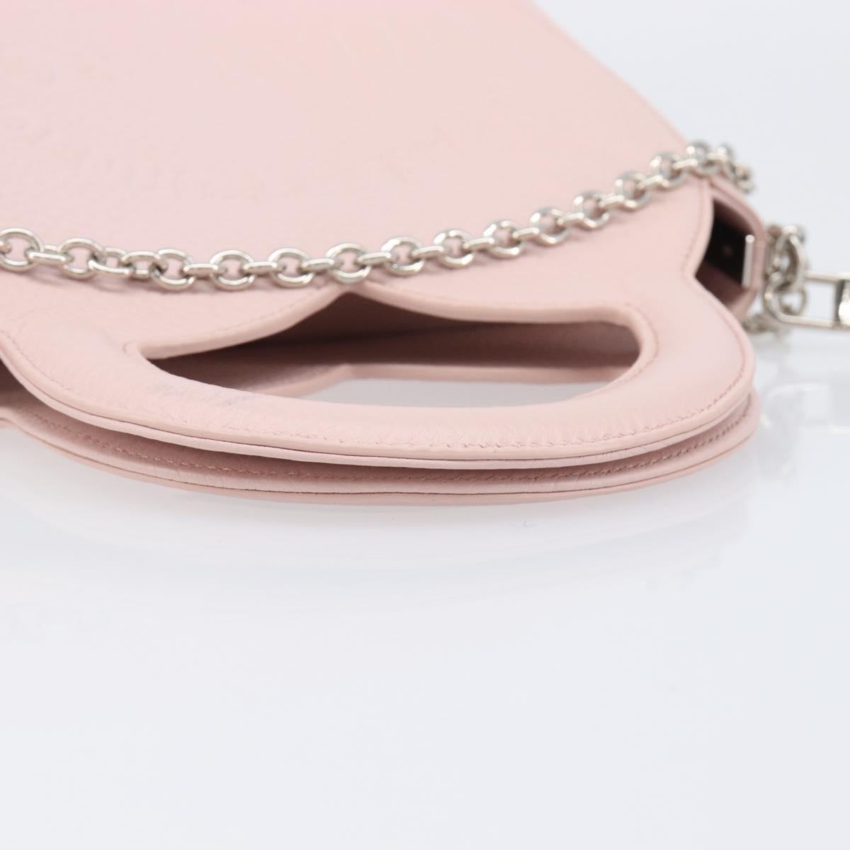 TIFFANY&Co. Return to Chain Shoulder Bag Leather 2way Pink Silver Auth 202840A