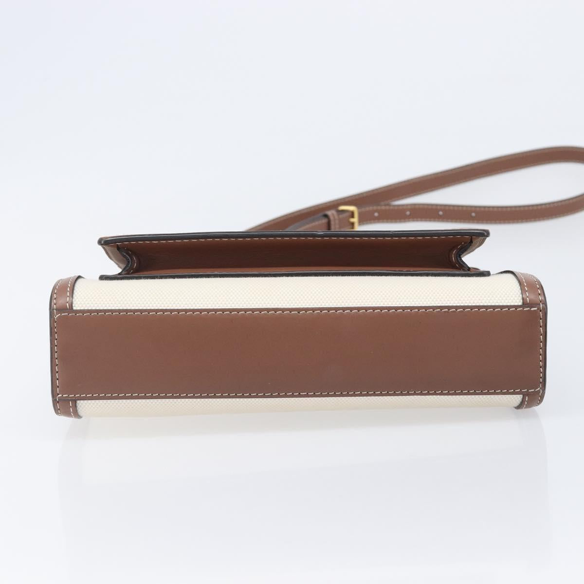 BURBERRY Hand Bag Canvas Beige Gold Tone Auth 202843