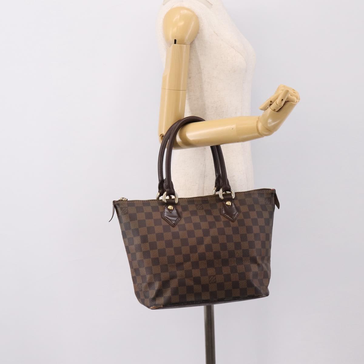 LOUIS VUITTON Damier Ebene Saleya PM Tote Bag N51183 LV Auth 202851