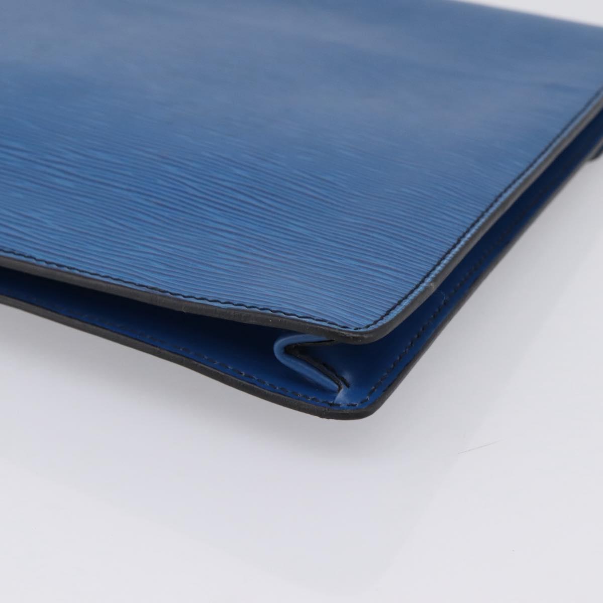 LOUIS VUITTON Epi Porte Documents Senateur Clutch Bag Blue M54455 LV Auth 202853