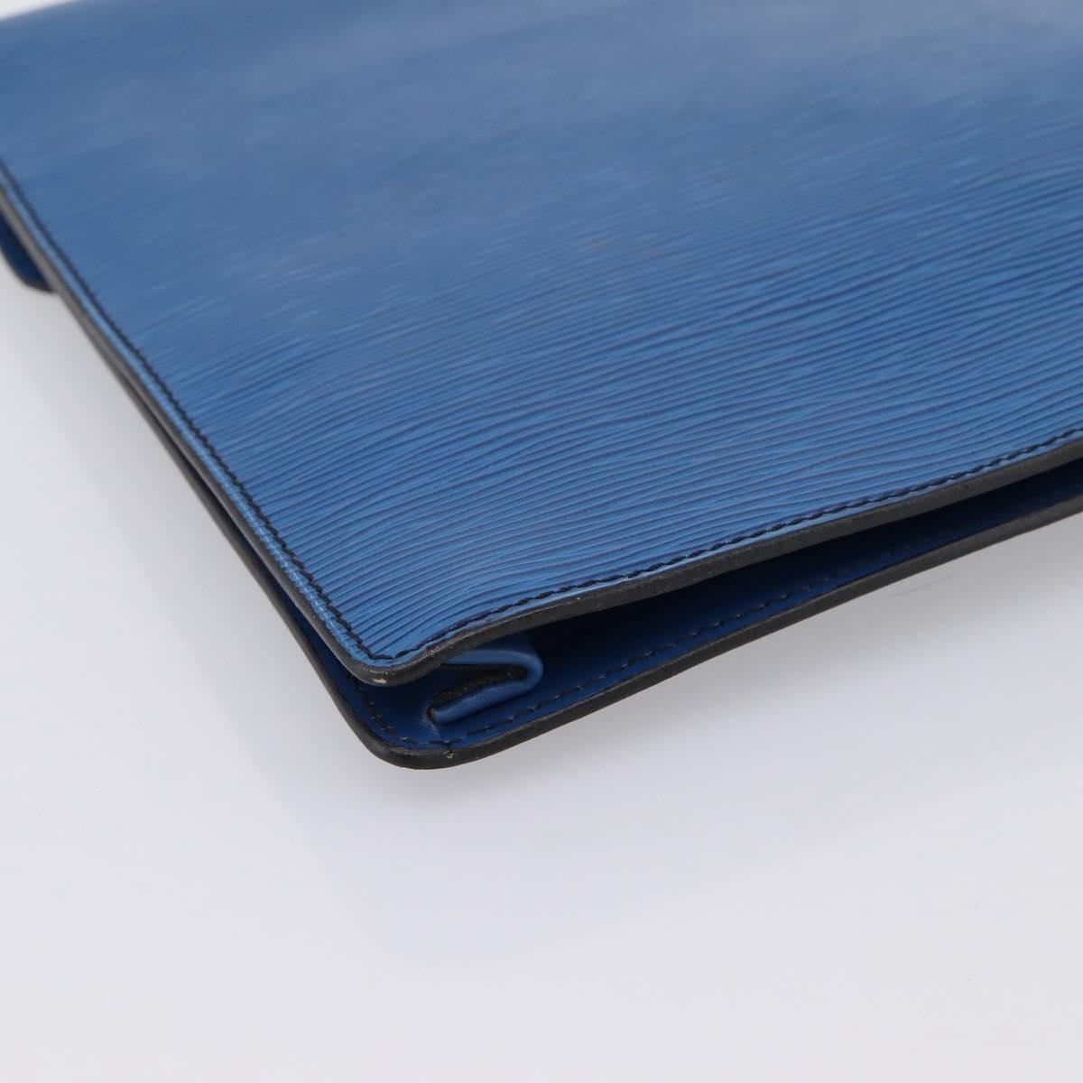 LOUIS VUITTON Epi Porte Documents Senateur Clutch Bag Blue M54455 LV Auth 202853