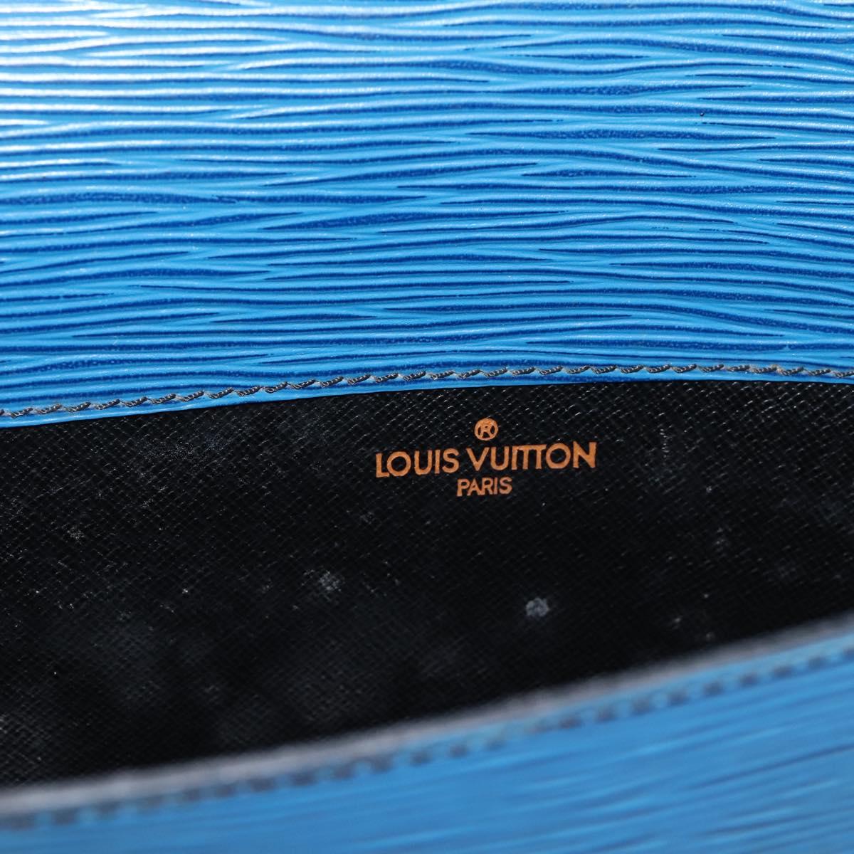 LOUIS VUITTON Epi Porte Documents Senateur Clutch Bag Blue M54455 LV Auth 202853
