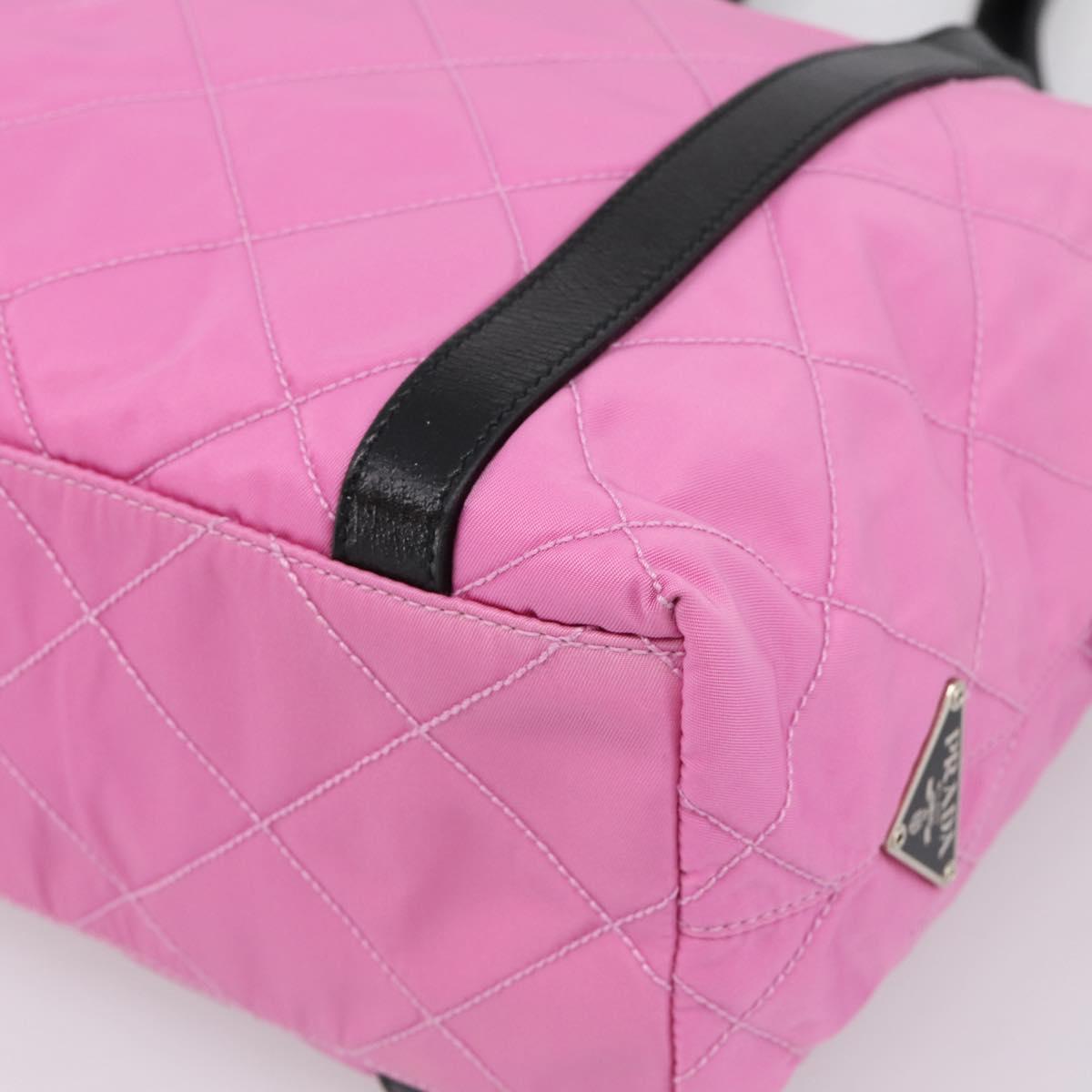 PRADA Shoulder Bag Nylon Pink Black Auth 202854