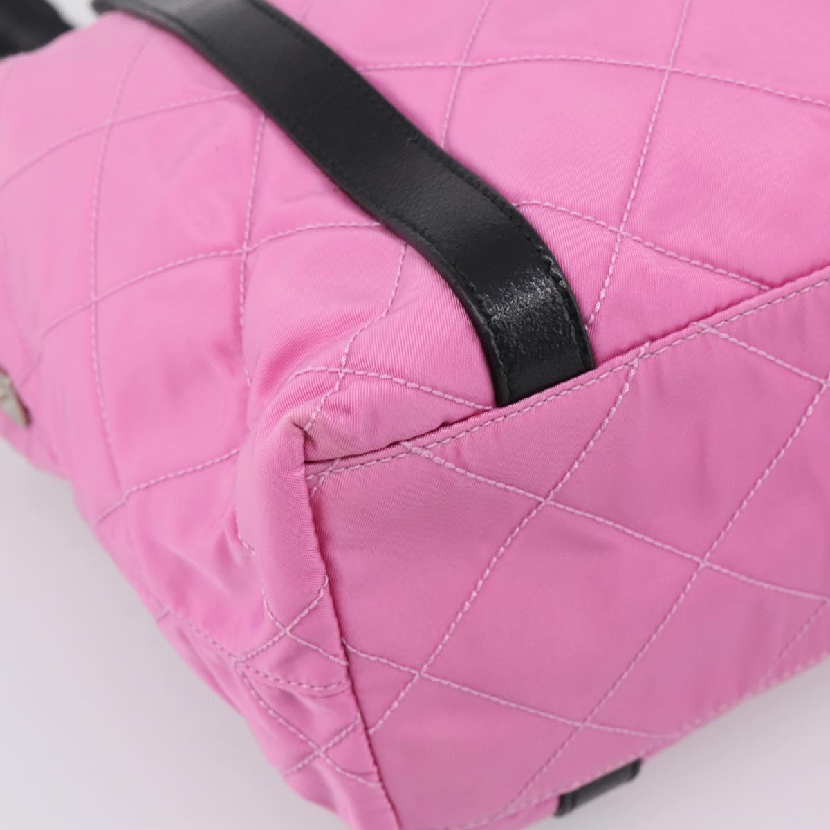 PRADA Shoulder Bag Nylon Pink Black Auth 202854