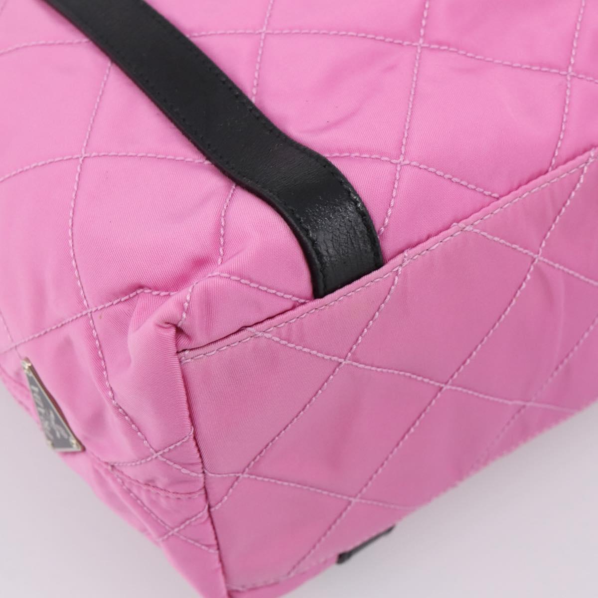 PRADA Shoulder Bag Nylon Pink Black Auth 202854