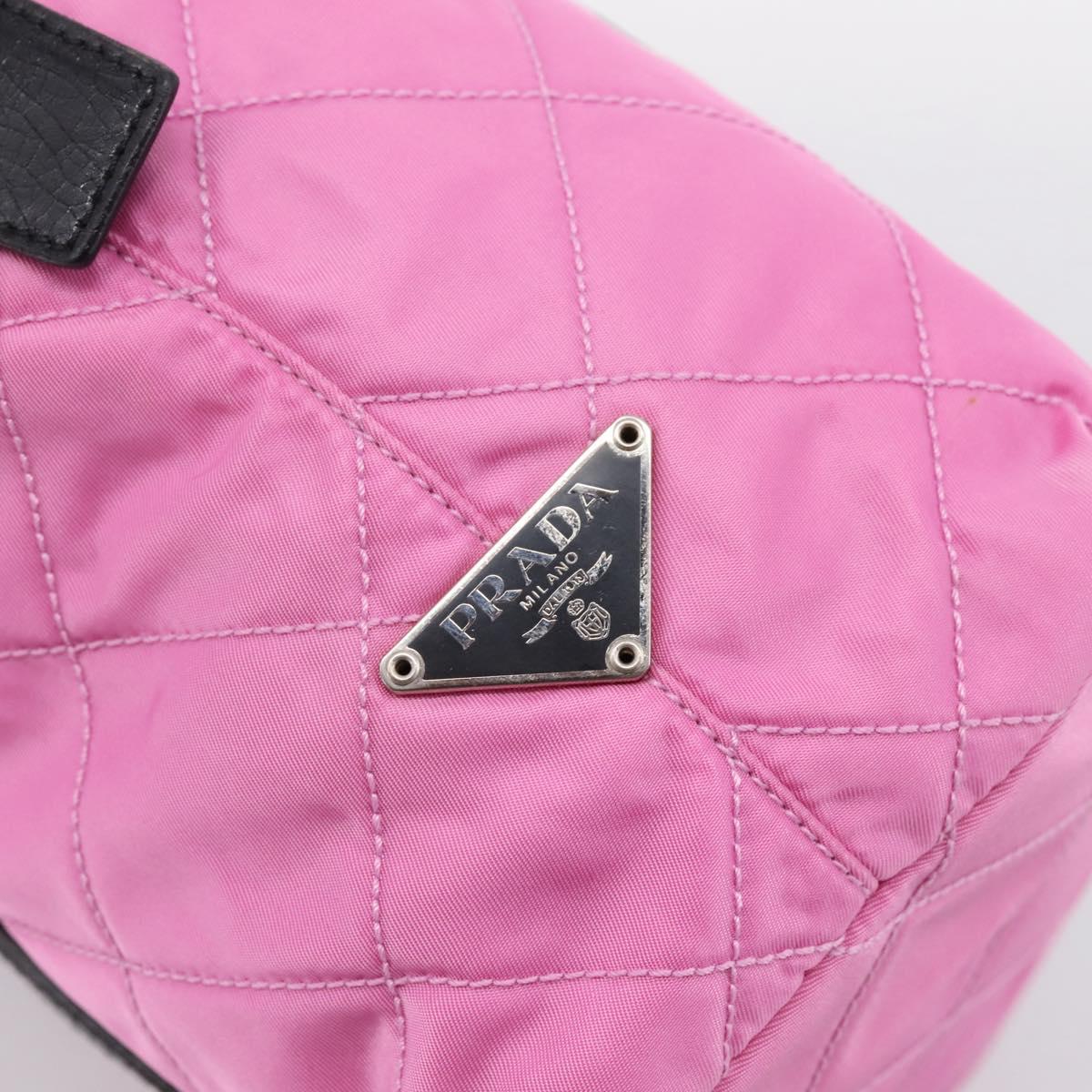 PRADA Shoulder Bag Nylon Pink Black Auth 202854
