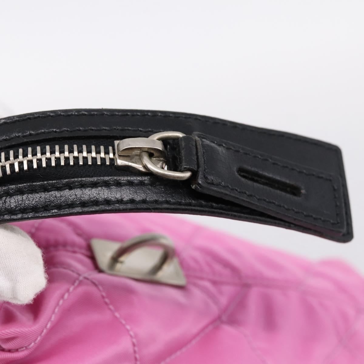 PRADA Shoulder Bag Nylon Pink Black Auth 202854