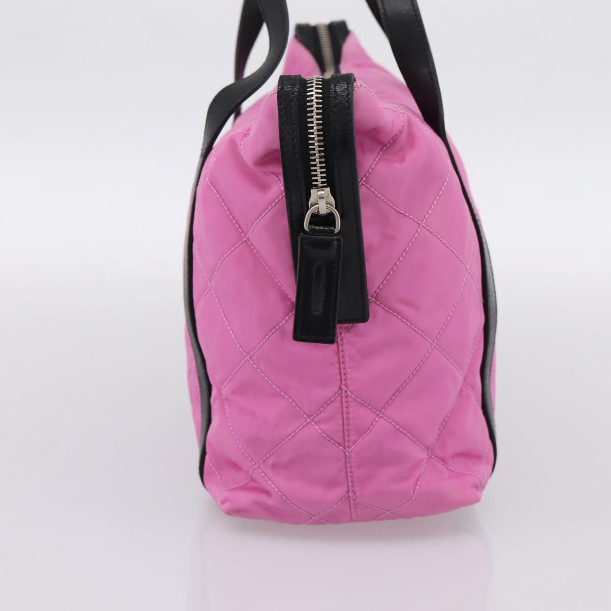 PRADA Shoulder Bag Nylon Pink Black Auth 202854