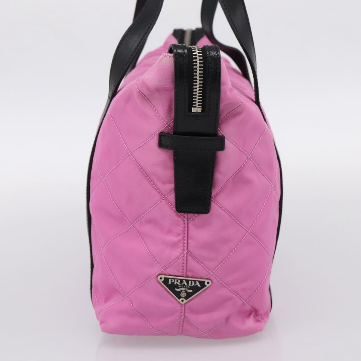 PRADA Shoulder Bag Nylon Pink Black Auth 202854
