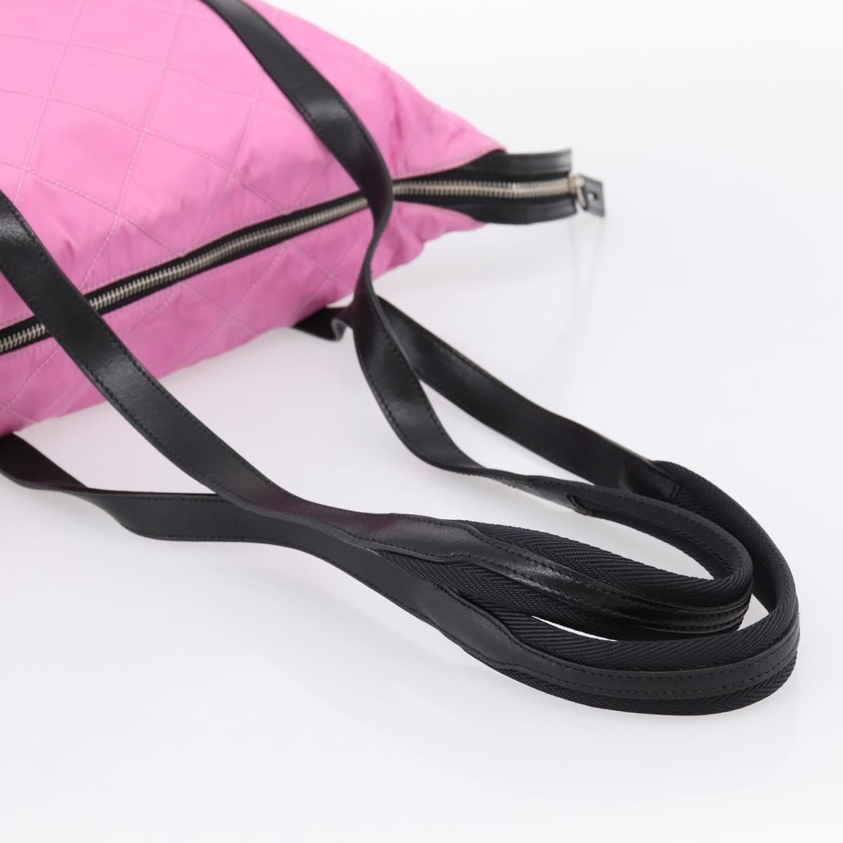 PRADA Shoulder Bag Nylon Pink Black Auth 202854