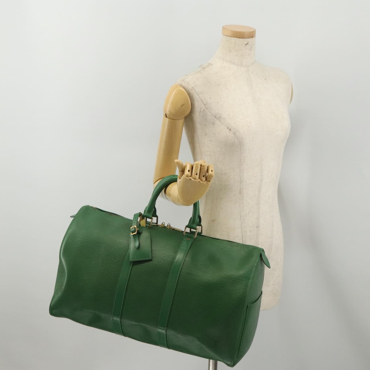 LOUIS VUITTON Epi Keepall 45 Boston Bag Green M42974 LV Auth 202856