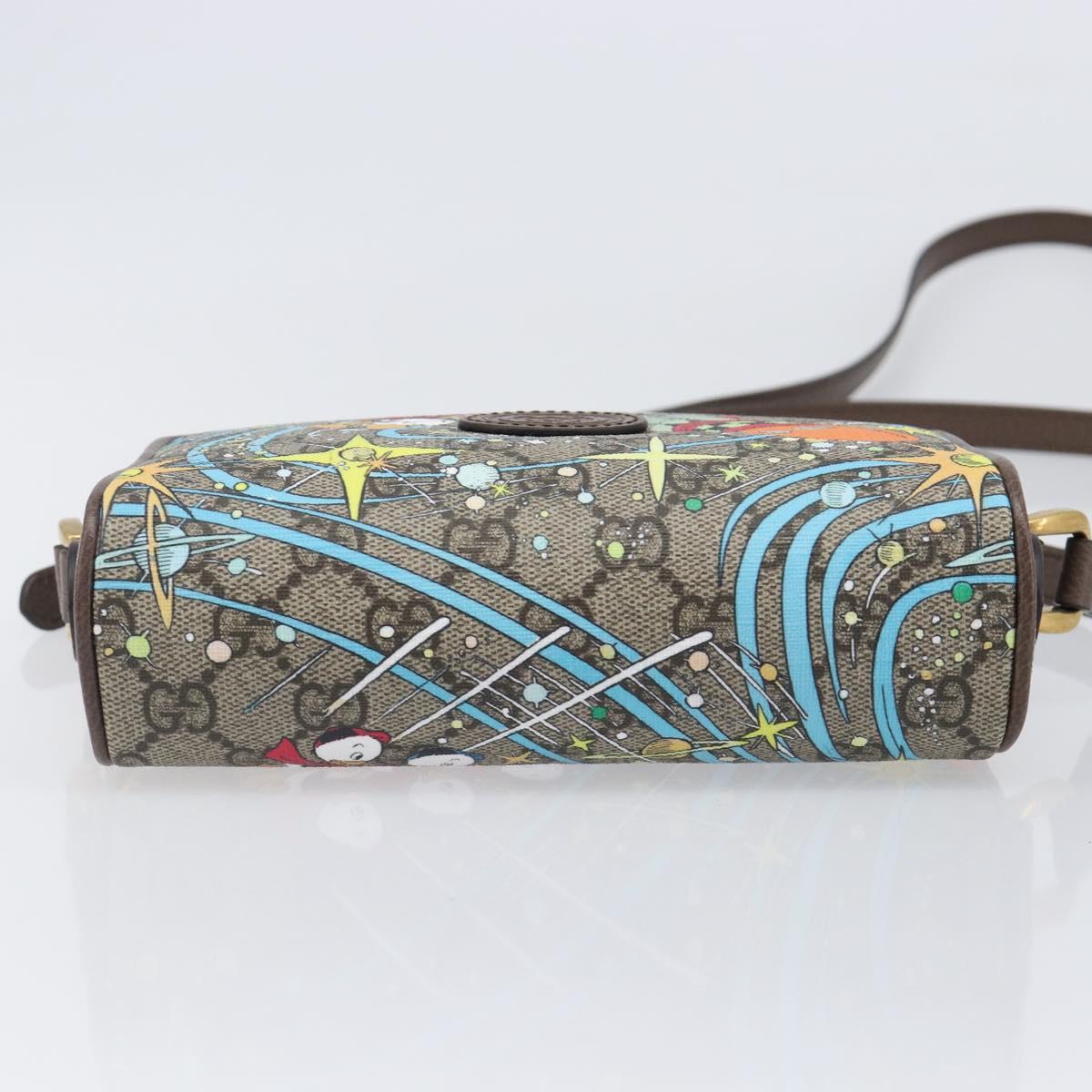 GUCCI GG Supreme Disney Donald Duck Shoulder Bag PVC Beige 648124 Auth 202863SAM