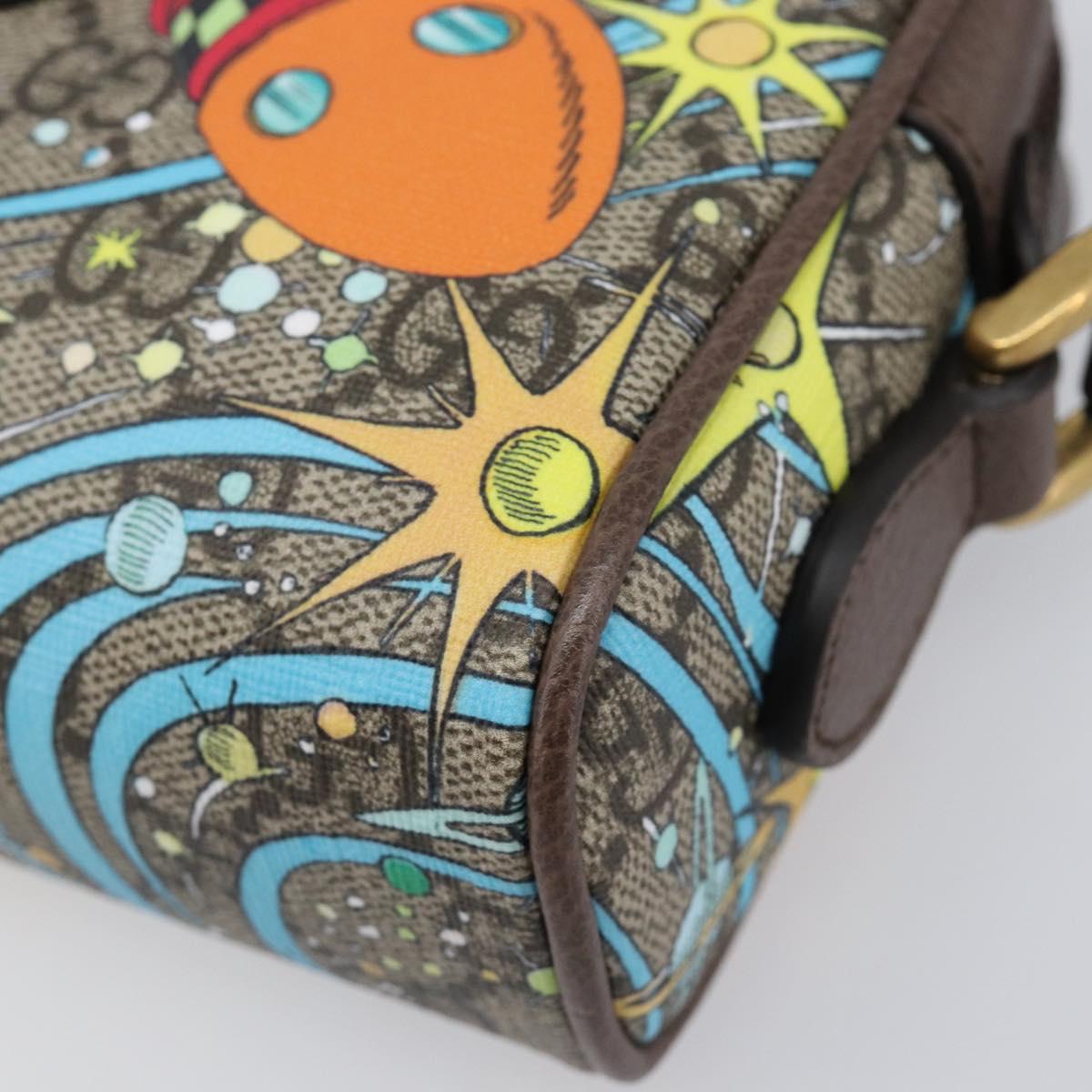 GUCCI GG Supreme Disney Donald Duck Shoulder Bag PVC Beige 648124 Auth 202863SAM