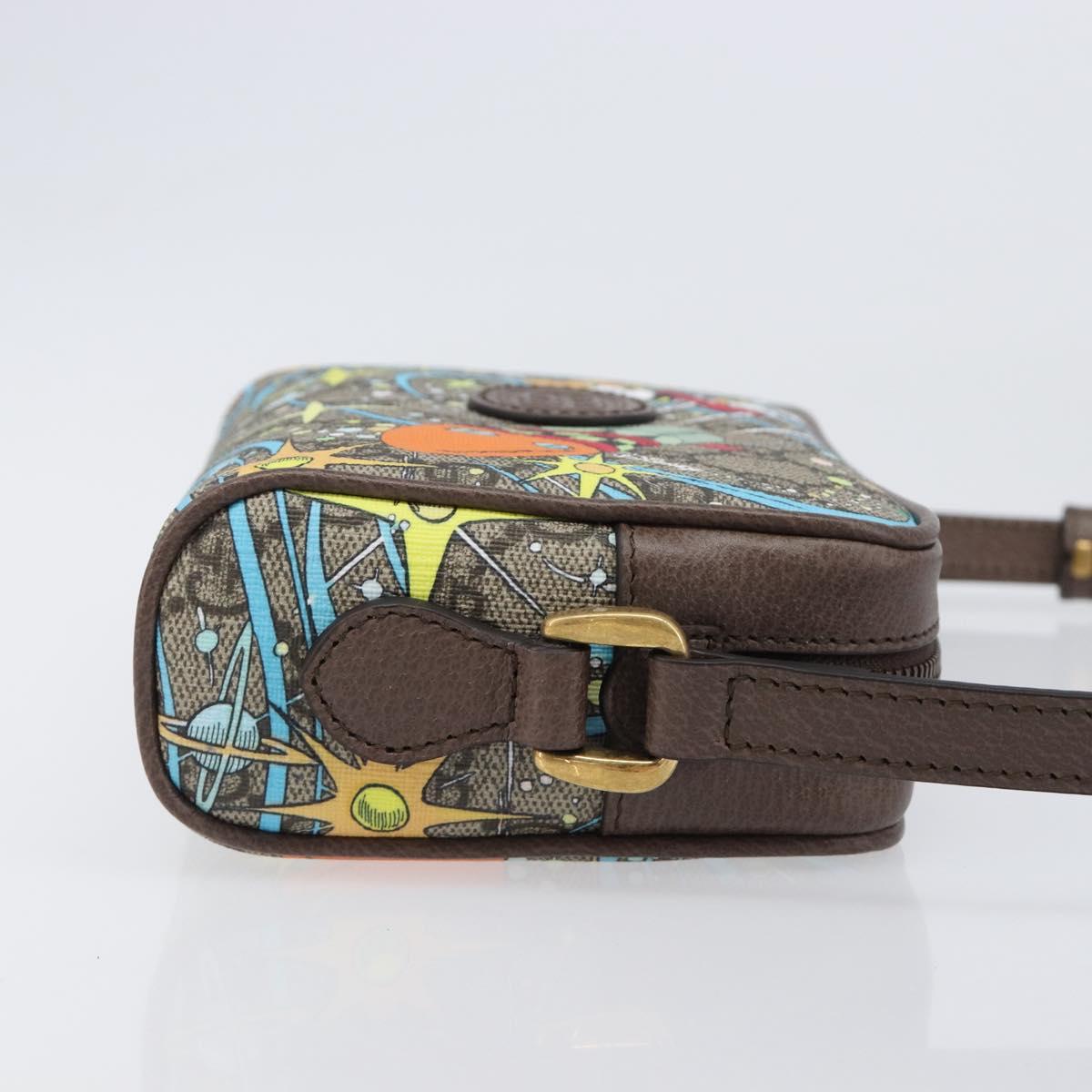 GUCCI GG Supreme Disney Donald Duck Shoulder Bag PVC Beige 648124 Auth 202863SAM