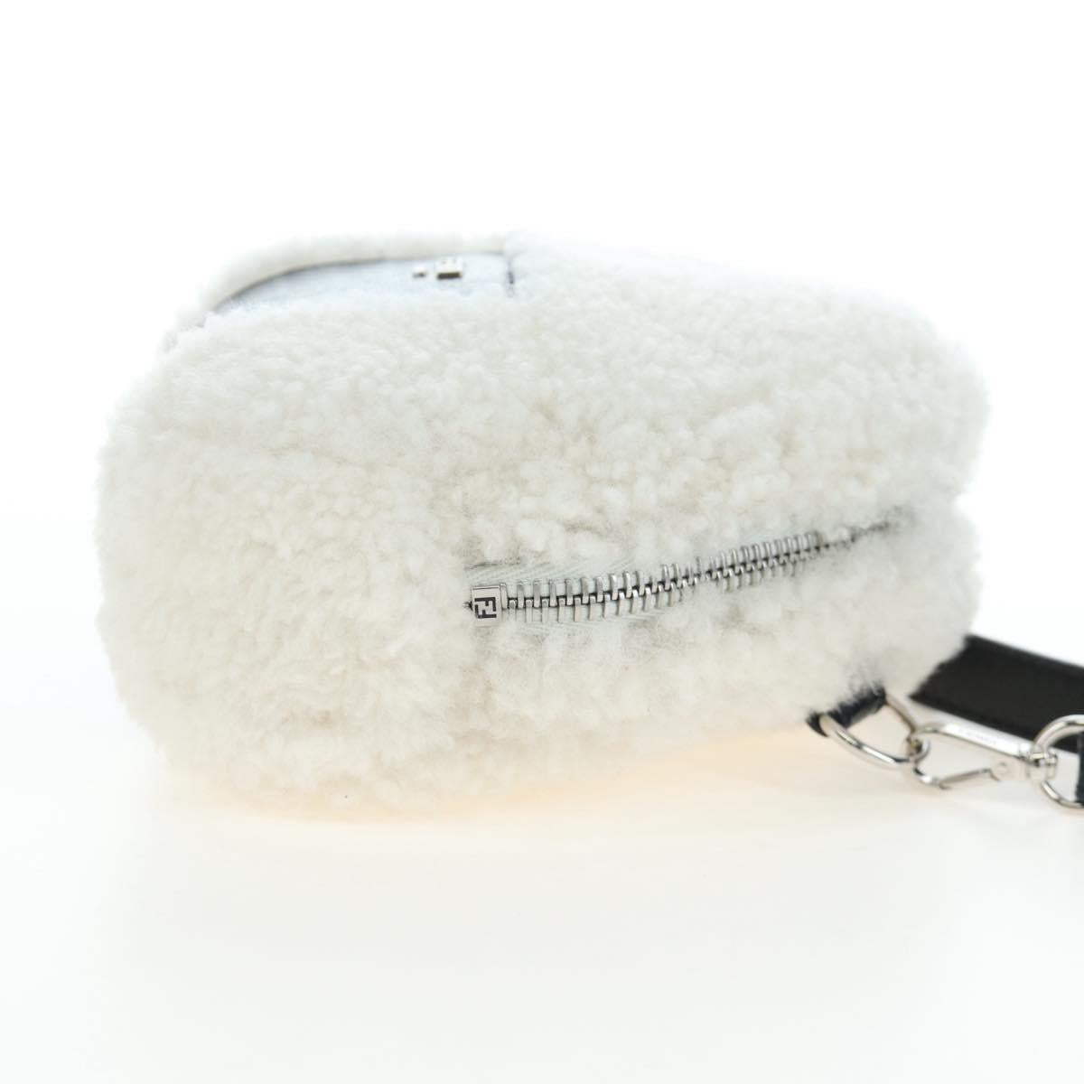 FENDI Rice Ball Shoulder Bag Bore White Black 7AS240 Auth 202864SAM